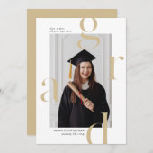 Cartes de Faire-part de graduation en typographie (Devant / Derrière)