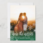 Cartes de Faire-part de grossesse de Noël vertes (Devant)