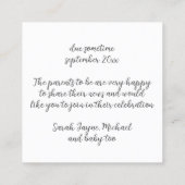 Cartes de Faire-part de grossesse des broches de s (Dos)