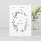 Cartes de faire-part de mariage à couronne florale (Debout devant)