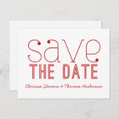 Cartes de faire-part de mariage à typographie tend (Devant / Derrière)