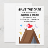 cartes de faire-part de mariage camping (Devant / Derrière)