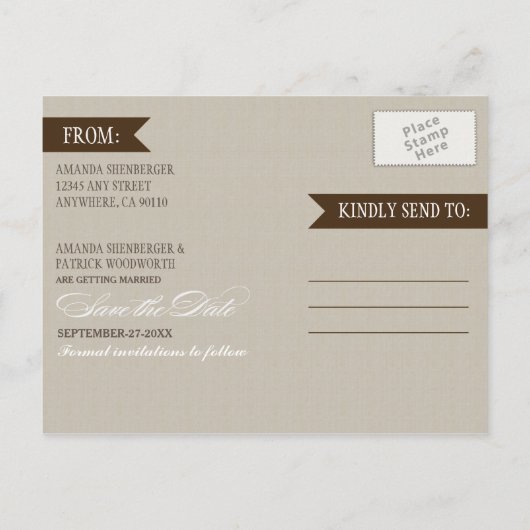 Cartes de Faire-Part de Mariage Country Wood Rusti (Dos)