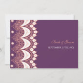 Cartes de Faire-part de mariage de la dentelle de  (Dos)