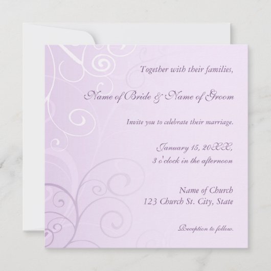 Cartes de Faire-part de mariage de Purple (Devant)