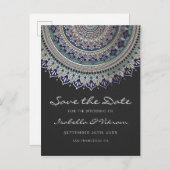 Cartes de faire-part de mariage élégant Mandala (Devant / Derrière)