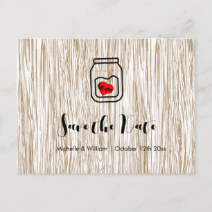 Cartes de faire-part de mariage en bocaux en verre