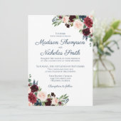 Cartes de Faire-part de mariage florales de la Mar (Debout devant)