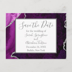 Cartes de faire-part de mariage formelles en agate