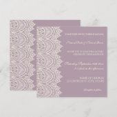 Cartes de Faire-part de mariage Motif en dentelle  (Devant / Derrière)