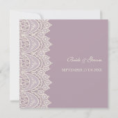 Cartes de Faire-part de mariage Motif en dentelle  (Dos)