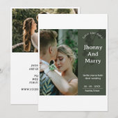Cartes de faire-part de mariage photo de script si (Devant / Derrière)