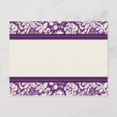 Cartes de faire-part de mariage plum damassé (Dos)