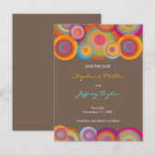 Cartes de faire-part de mariage Rainbow Pop Circle (Devant / Derrière)