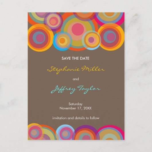 Cartes de faire-part de mariage Rainbow Pop Circle (Devant)