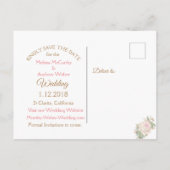 Cartes de faire-part de mariage Rose Pastel pour a (Dos)