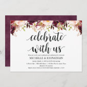 Cartes de Faire-part de mariage Rustique Bourgogne (Devant / Derrière)