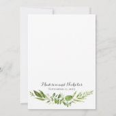 Cartes de Faire-part de mariage vertes (Dos)