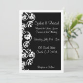 Cartes de Faire-part de mariage Victoriennes Noire (Debout devant)