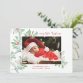 Cartes de Faire-part de naissance de vacances avec (Debout devant)