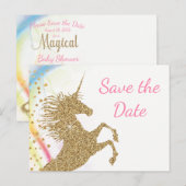 Cartes de Faire-Part de Naissance Licorne (Devant / Derrière)
