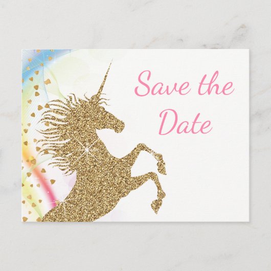 Cartes de Faire-Part de Naissance Licorne (Devant)