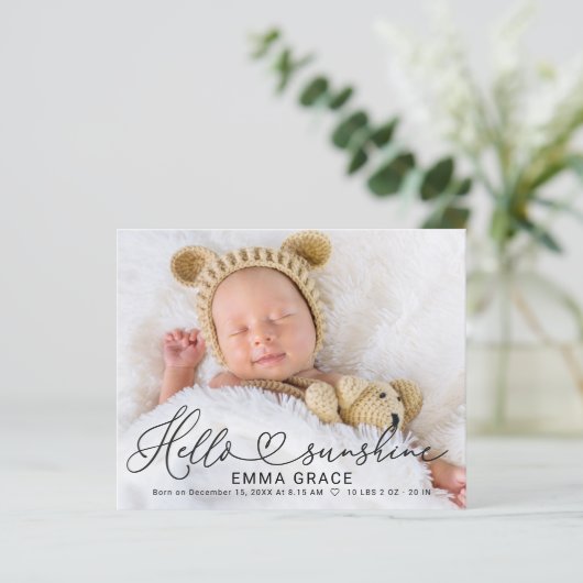 Cartes de Faire-part de naissance photo de script  (Debout devant)