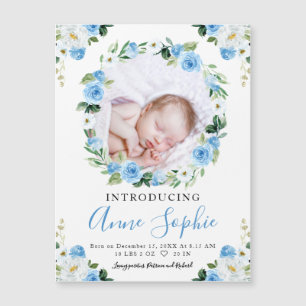 Cartes de Faire-part de naissance photo Floral Ble
