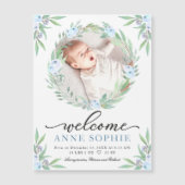Cartes de Faire-part de naissance photo florales v (Devant)