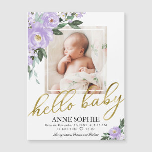 Cartes de Faire-part de naissance photo mignonne v