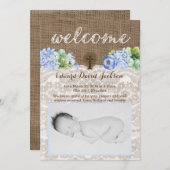 Cartes de Faire-part de naissance pour bébé chréti (Devant / Derrière)