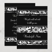 Cartes de Faire-part en Elopement Floral Blanc Noi (Devant / Derrière)