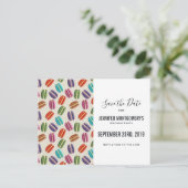 Cartes de faire-part motif macarons parisiens colo (Debout devant)