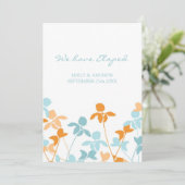 Cartes de Faire-part orange Floral Elopement (Debout devant)