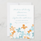 Cartes de Faire-part orange Floral Elopement (Dos)