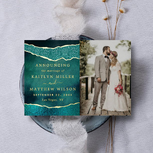 Cartes de Faire-part photo Mariage Agate élégant