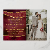 Cartes de Faire-part photo Mariage Agate élégant (Recto)