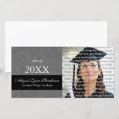 Cartes de Faire-part photo pour les diplômes scola (Devant / Derrière)