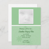 Cartes de Faire-part pour bébés vertes (Devant / Derrière)