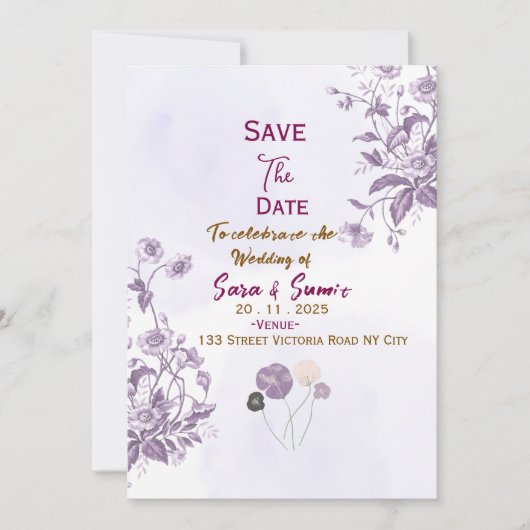 Cartes de Faire-Part "Sauver la Date" (Devant)