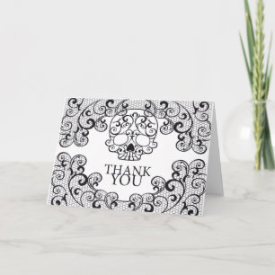 Cartes de fantaisie de Merci de crâne de sucre