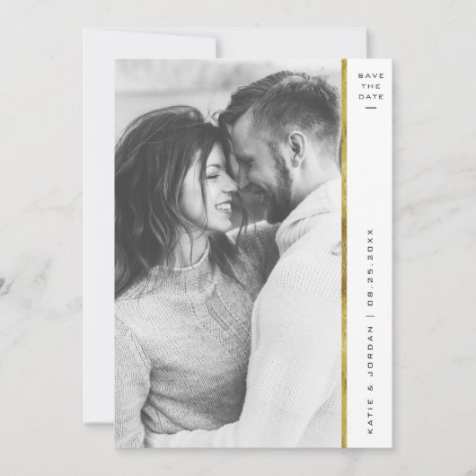 Cartes de Faux Or à Feuille pour Photo de Mariage (Devant)