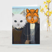 CARTES DE FÉLICITATIONS DE MARIAGE DE CHAT (Fleur jaune)