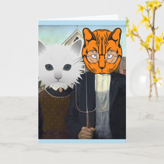 CARTES DE FÉLICITATIONS DE MARIAGE DE CHAT (Fleur jaune)