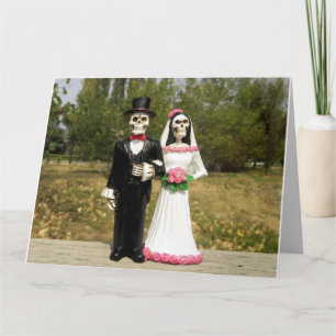 CARTES DE FÉLICITATIONS MARIAGES GOTHC SKELETONS