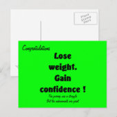 Cartes de félicitations pour perte de poids (Devant / Derrière)