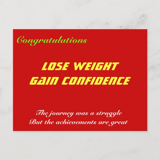 Cartes de félicitations pour perte de poids (Devant)