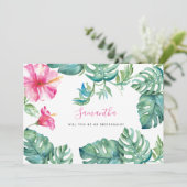 Cartes de femme de ménage de couleur d'eau tropica (Debout devant)