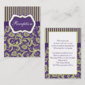Cartes de fermeture verte et violette et Damas (Devant / Derrière)