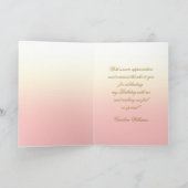 Cartes de fête d'anniversaire de Peach Rose rose (Intérieur)